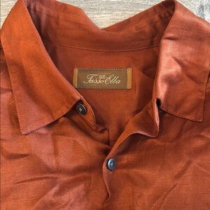 Tasso Elba Rust Casual Button Down Shirt